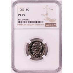 1952 Proof Jefferson Nickel Coin NGC PF69