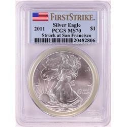 2011 Struck at San Francisco $1 American Silver Eagle Coin PCGS MS70 First Strike