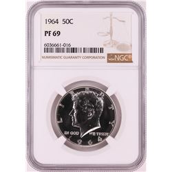 1964 Proof Franklin Half Dollar Coin NGC PF69