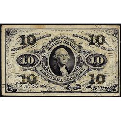 March 3, 1863 Third Issue Ten Cent Fractional Currency Note
