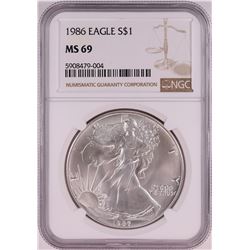 1986 $1 American Silver Eagle Coin NGC MS69