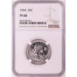 1954 Proof Washington Quarter Coin NGC PF68