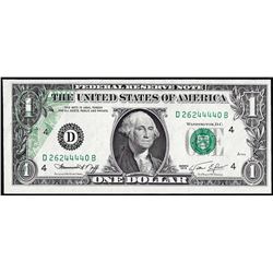 1974 $1 Federal Reserve Note Partial Offset Error
