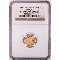 2008P $15 Australia Proof Koala Gold Coin NGC PF69 Ultra Cameo