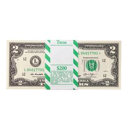 Pack of (100) Consecutive 2013 $2 Federal Reserve STAR Notes San Francisco