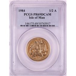 1984 Proof 1/2 oz Isle of Man Angel Gold Coin PCGS PR69DCAM