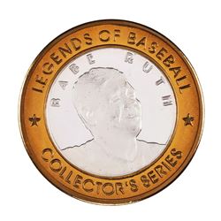 .999 Silver Babe Ruth Collector's Series $10 Casino Limited Edition Gaming Token