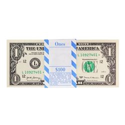 Pack of (100) Consecutive 2017 $1 Federal Reserve STAR Notes San Francisco