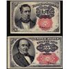 Image 1 : Lot of (2) 1874 10 Cent and 25 Cent Fifth issue Fractional Currency Notes