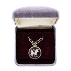 1987 Disney Necklace Steamboat Willie 1/10 oz .999 Fine Silver Medal w/Box