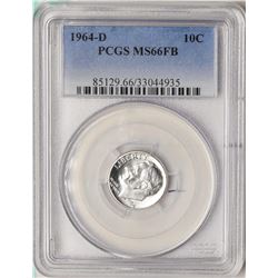 1964-D Roosevelt Dime Coin PCGS MS66FB