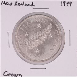 1949 New Zealand Crown Silver Coin