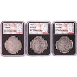 Lot of 1888-O to 1890-O $1 Morgan Silver Dollar Coins NGC Genuine