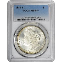 1881-S $1 Morgan Silver Dollar Coin PCGS MS64 Amazing Toning