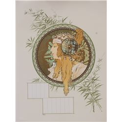 Byzantine Head: Blonde (calendar), Alphonse Mucha