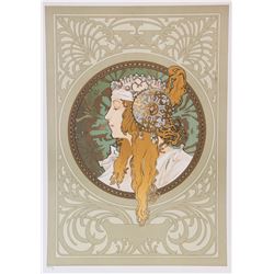 Byzantine Head: Blonde, Alphonse Mucha