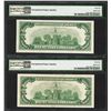 Image 2 : Lot of (2) 1950E $100 Federal Reserve Notes Chicago PMG Gem Uncirculated 66EPQ