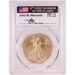 2016-W $50 Burnished American Gold Eagle Coin PCGS SP70 John Mercanti Signature