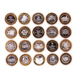 Mixed Lot of (20) .999 Silver Casino $10 Limited Edition Gaming Tokens