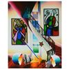 Image 1 : Ferjo "Red Stairs with Masters" Original Oil Painting on Canvas