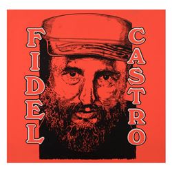 Steve Kaufman (1960-2010) "Fidel Castro" Limited Edition Silkscreen on Canvas