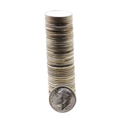 Roll of (50) Brilliant Uncirculated 1951 Roosevelt Dime Coins