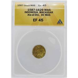 1587-1629 Indonisia Ala-al-Din Mas Gold Coin ANACS XF45 Details