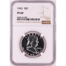 1963 Proof Franklin Half Dollar Coin NGC PF69