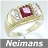 Image 1 : Antique Certified 1.75 ct Ruby & Diamond Ring 14kt Gold