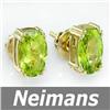 Image 1 : Gem Quality 2.75 ct Certified Peridot Earrings 14K Gold