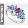 Image 1 : Certified 2.00 ct Ruby, Sapphire & VS Diamond Ring 14kt