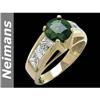 Vintage 3.25 ct Green Tourmaline & Sapphire Ring 14kt
