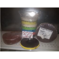 Velcro Pad 7" with assorted  buffing Pads and Coarse Grinding Disc