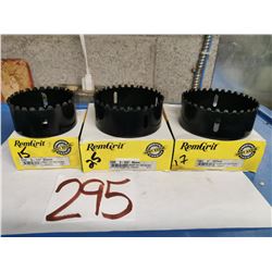Set of RemGrit Tungsten Carbide Hole Saw 3"1/4, 3"3/4, 4"