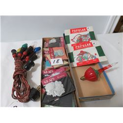 Old Christmas Decoration Lights-1 Box Of Sticky Tags, 2 Packages Of Tags
