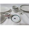 Image 2 : Restaurant Dishes-Old Ironstone Soap Dish, Demi Cup, Butter Pat Dish, Small Creamer