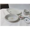 Image 3 : Restaurant Dishes-Old Ironstone Soap Dish, Demi Cup, Butter Pat Dish, Small Creamer