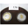Image 1 : 2001 MARCONI COIN SET - CANADIAN $5 COIN & ENGLISH 2 POUND COIN - Sterling Silver & GOLD PLATED