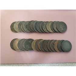 Lot of 30 Canada One Cent 1 Penny Queen Victoria Large cent About Good to Good