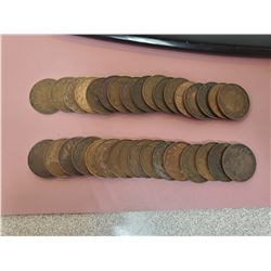 Lot of 33 Canada King George V Large cents 1911-1920
