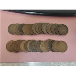 Lot of 30 Canada One Cent 1 Penny King Edward VII G+ At least 1 of each date 1902-1910