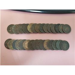 Lot of 30 Canada One Cent 1 Penny Queen Victoria Large cent About Good to Good