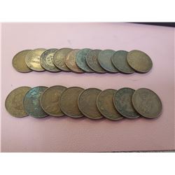 Lot of 18 Canada King George V Large cents 1911-1920