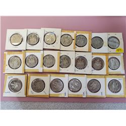 Lot of 20 Canada fifty cent 50 cent half dollar mostly UNC some BU and EF 1968 (1), 1971 (9), 1972 (