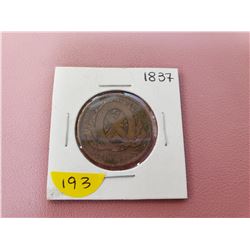 Canada Token 1837 Half Penny Province Du Bas Canada un sous
