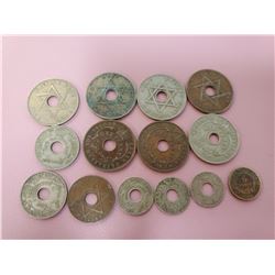 Lot of 14 British West Africa Penny, Half Penny and Pence