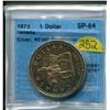 Image 1 : Canada $1 One Dollar 1973 Silver, RCMP centennial graded SP-64 CCCS