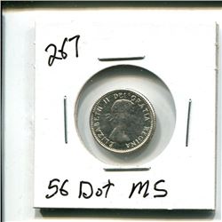 1956 10 cents 10¢ ten cent 56 Dot MS