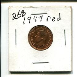 1949 Red Penny Canada one cent 1¢