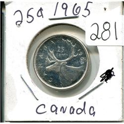 1965 Canada 25 cents 25¢ twenty five cent